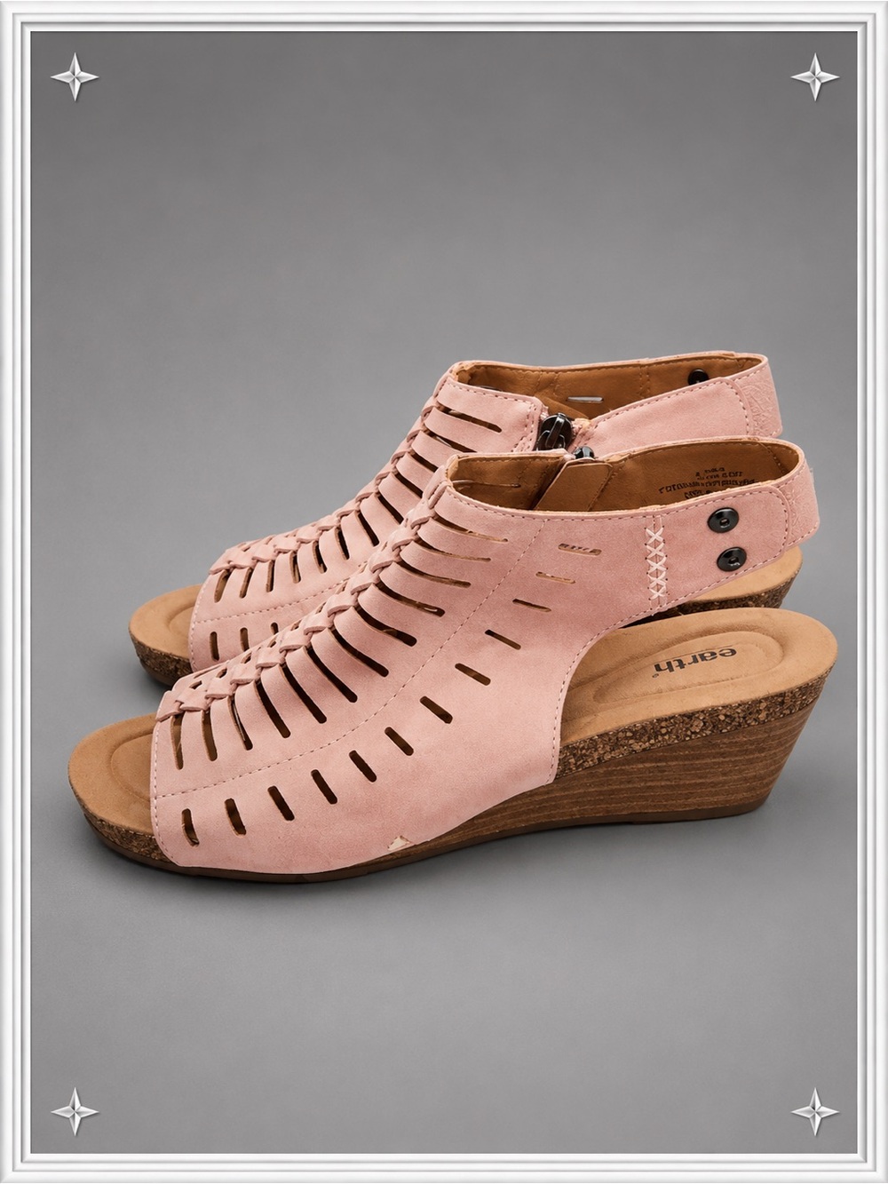 Pink Cutout Slingback Wedge Sandals | Women's 8.5
